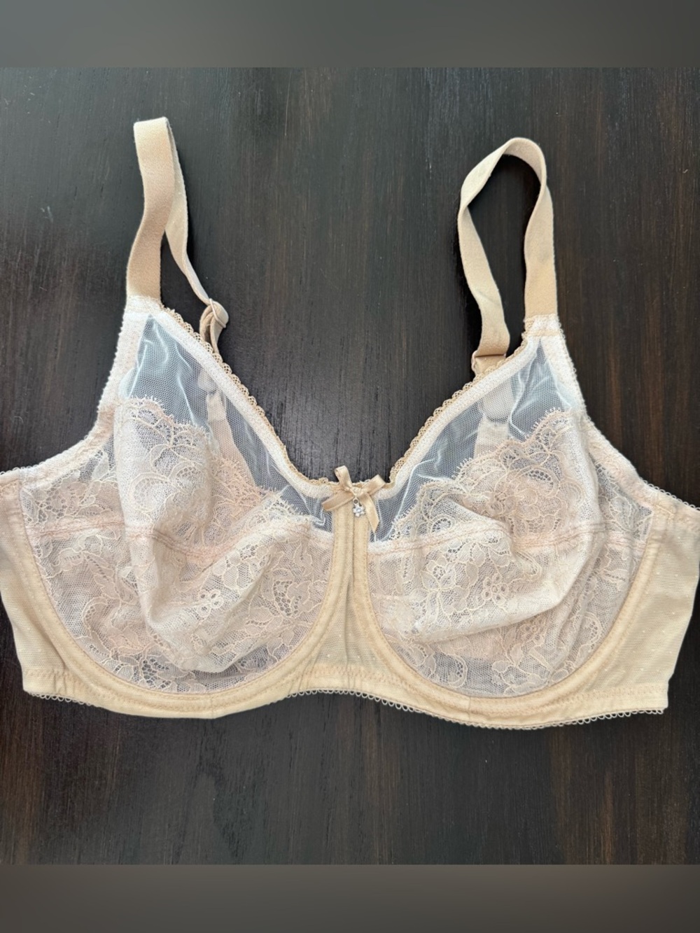 Wacoal 855186 Retro Chic Underwire Unlined Bra Size 36DD Beige Tan